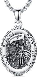 wholesale Sterling Silver Saint Medal Oval Necklace for Men Women Religious Jewelry-0-25