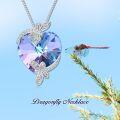 wholesale TOUPOP Sterling Silver Dragonfly/butterfly Pendant Necklace With Crystal Birthday Christmas Jewelry Gifts For Women -0-3