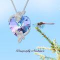 TOUPOP Sterling Silver Crystal Dragonfly Butterfly Pendant Necklace-0-3