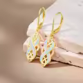 TOUPOP Sterling Silver Opal Celtic Knot Dangle Earrings Irish Jewelry Christmas Gifts-0-3