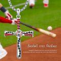 wholesale 925 Sterling Silver Baseball Cross Pendant Necklace  Sports Gifts for Men & Women-0-5