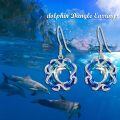 TOUPOP Sterling Silver Crystal Sea Turtle Dolphin Whale Dangle Earrings-0-1
