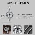 wholesale 925 Sterling Silver Celtic Knot Black Onyx Cross Crucifix Pendant Necklace for Men & Women-0-2