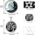 wholesale 925 Sterling Silver Black Onyx Star of David Tree of Life Necklace Celtic Jewelry-0-5