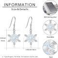 wholesale 925 Sterling Silver Opal Snowflake Dangle Drop Earrings - Christmas s for Women-0-3