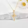 wholesale 14K Solid Heart Pendant with Diamond and Engraved Message I Love You Nana - Mothers Day Gifts for Mom or Grandma-0-1