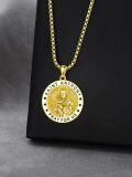 wholesale 925 Sterling Silver Plated  Gold  Saint Anthony Prayer Medal Pendant Necklace  for Men & Women Catholic s-0-2