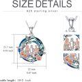 wholesale 925 Sterling Silver Crystal Rose Flower Sisters Forever Pendant Necklace-0-5