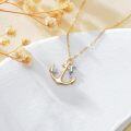 wholesale 14K Gold Sea Horse Starfish Anchor Necklace Pendant Set for Her-0-4