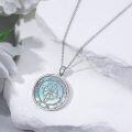 wholesale 925 Sterling Silver Blue Moonstone Witch's Knot Celtic Circle Pendant Necklace-0-3