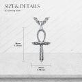 wholesale 925 Sterling Silver Winged Ankh Pendant Necklace  - Egyptian Coptic Cross s for Men & Women-0-5