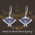 wholesale 925 Sterling Silver Butterfly Moonstone Drop Earrings for Women Girls Gifts Blue White Gemstones Leverback Earings Fashion Jewellery 4cm Long-0-5