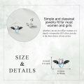 wholesale 925 Sterling Silver Heart-Shaped Bat Stud Earrings with Blue Moonstones and Black Enamel Wings-0-4