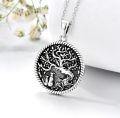 wholesale TOUPOP Pet Dog Necklace Sterling Silver Tree Of Life 2 Dogs Pendant Animal Jewelry Gifts For Animal Lovers Christmas Xmas Birthday Gifts For Her Women Mom Grandma -0-1