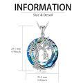 TOUPOP Sterling Silver Crystal Tree Of Life Necklace Gift For Women-0-5