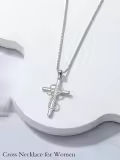 TOUPOP Sterling Silver Stethoscope Cross Heartbeat Pendant Nurse Jewelry-0-3