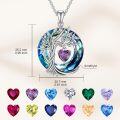 wholesale TOUPOP Tree Of Life Birthstone Necklaces For Women White Gold Plated 925 Sterling Silver Irish Celtic Tree Jewelry Austrian Crystal Necklace Birthday Anniversary Christmas Gifts For Women Her Wife -0-4