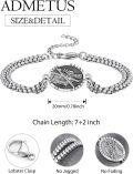 wholesale 925 Sterling Silver Saint Andrew Medal Charm Bracelet with Box Chain for Men Women (Adjustable Length: 6-8 inches)-0-1