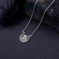 wholesale 925 Sterling Silver Good Luck Horseshoe Pendant Necklaces with Dollar Sign and Lucky Words for Men & Women-0-1