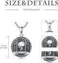 wholesale 925 Sterling Silver Memento Mori Skull Pendant Necklace for Men & Women-0-3
