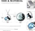 wholesale 925 Sterling Silver Blue Topaz Moon & Black Cat Pendant Necklaces for Women's  Ideas-0-1