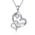 wholesale 925 Sterling Silver Heart Love You MOM Pendant Necklaces Gifts for Women Girls Mother's Day Birthday Christmas Anniversary Present Jewelry Accessories-0-0