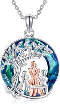 wholesale 925 Sterling Silver Tree of Life Family Pendant Necklace for Women Mothers Day Gifts-0-0