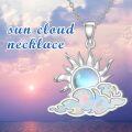wholesale 925 Sterling Silver Opal Sun & Clouds Pendant Necklace-0-3