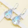 wholesale 925 Sterling Silver Swan Earrings With Moonstone And Flowers-0-1