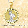 wholesale TOUPOP Saint Christopher Necklace For Women Men St Patricks Day Necklace Sterling Silver Saint Christopher Protect Us Round Medallion Religious Pendant Necklace Jewelry Gifts -0-2