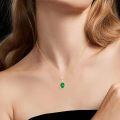 wholesale 14k Red Oval Gemstone Pendant Necklace With Lab Diamond Halo-0-6