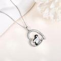 wholesale 925 Sterling Silver Penguin Heart Pendant Necklace for Women Girls Mothers Day Gift-0-3