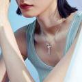 wholesale 925 Sterling Silver Cross Pendant With Blue Opal And Philippians Inscription-0-58