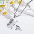 wholesale 925 Sterling Silver Angel Pendant Urn Necklace for Ashes - Christian Memorial Jewelry with Purple Crystal and Funnel Set -0-1