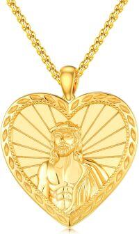 wholesale Heart-Shaped Jesus Pendant 925 Sterling Silver Chain Catholic  for Women Men-D02 - Jesus