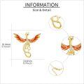 wholesale 14K Gold Red Enamel Phoenix Pendant Necklaces with Cubic Zirconia Stones Gifts for Women-0-2