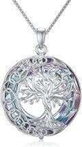 wholesale TOUPOP Tree Of Life Necklace Celtic Knot Necklace 925 Sterling Silver Crystal Pendant Necklace Tree Of Life Jewelry For Women Wife Friend Sister Birthday Gifts Christmas Gifts Mothers Day Gifts -0-0