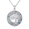 TOUPOP Sterling Silver Crystal Tree Of Life Celtic Knot Pendant Necklace-0-0