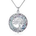 TOUPOP Sterling Silver Crystal Tree Of Life Celtic Knot Pendant Necklace-0-0