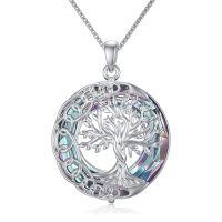 TOUPOP Sterling Silver Crystal Tree Of Life Celtic Knot Pendant Necklace-undefined