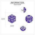 wholesale 925 Sterling Silver Purple D20 Dice Cufflinks for Men Women s-0-4
