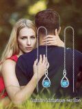 wholesale 925 Sterling Silver Birthstone Threader Earrings Infinity Long Chain Drop Pull Through 12 Stone Birthday Jewelry Gifts for Women-0-35