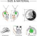 wholesale 925 Sterling Silver Frog Heart Clover Family Necklaces for Mom and Daughter Gifts-0-4