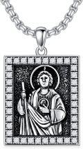 wholesale Saint Patron Necklace For Men Women 925 Sterling Silver Saint Pendant Patron Necklace Protection Catholic Religious Jewelry Christmas Gift For Him Her -0-0