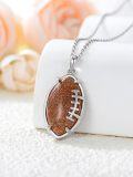 wholesale TOUPOP Sport Necklace Silver Basketball/football Necklace For Women Men S925 Sterling Silver Basketball/football Pendant Sports Jewelry Basketball/football Team Gifts -0-3