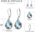 wholesale 925 Sterling Silver Blue Moonstone Daisy Drop Leverback Earrings-0-5