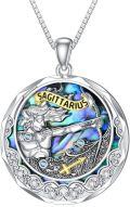 wholesale TOUPOP Sagittarius Zodiac Necklace S925 Sterling Silver Constellation Pendant Astrology Horoscope Jewelry Blue Topaz Birthstone Necklace Abalone Jewelry Birthday Gifts For Women -0-0