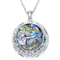 TOUPOP Sterling Silver Blue Topaz Sagittarius Zodiac Constellation Pendant Necklace-0-0