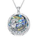 TOUPOP Sterling Silver Blue Topaz Sagittarius Zodiac Constellation Pendant Necklace-0-0