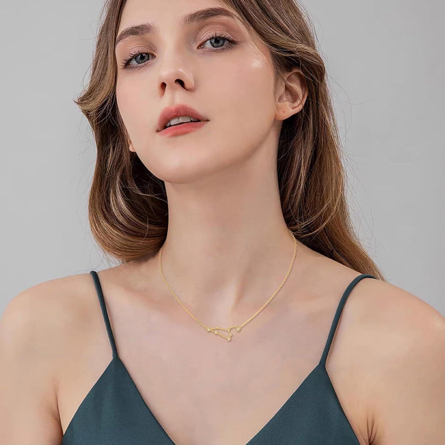 wholesale 14K Yellow Gold Star Constellation Pendant Necklace for Women-0-4